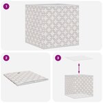 vidaXL Boîtes de rangement pliables 4 Pièces crème tissu intissé