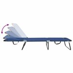 vidaXL Chaise longue pliante Bleu 188 x 57 x 86 5 cm Polyester
