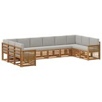 vidaXL Ensemble de canapé d'angle 7 Pièces Naturel et gris clair