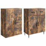 vidaXL Ensemble de Meubles 2 Pièces Chêne fumé 66 x 34 5 x 89 5 cm