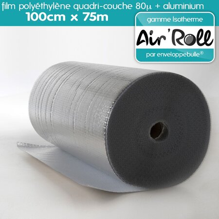 Lot de 20 rouleaux de film bulle d'air largeur 100cm x longueur 75m  - gamme air'roll isotherme