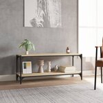 vidaXL Meuble TV Chêne sonoma 100x33x41 cm Bois d'ingénierie et acier