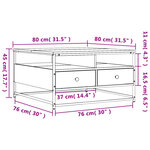 vidaXL Table basse chêne sonoma 80x80x45 cm bois d'ingénierie