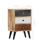 vidaXL Table de chevet 40 x 30 x 60 cm Bois de manguier massif