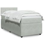vidaXL Sommier à lattes de lit et matelas Gris clair 90x190 cm Velours