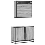 vidaXL Ensemble de meubles de salle de bain 2 Pièces Sonoma gris