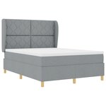 Lit Box Spring vidaXL avec Matelas Gris clair 140x200 cm Tissu