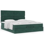 vidaXL Cadre de lit ottoman avec matelas vert foncé 200x200 cm velours