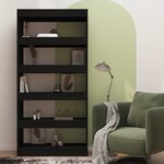 vidaXL Bibliothèque/Séparateur de pièce Noir Bois d'ingénierie