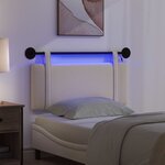vidaXL Tête de lit suspendue Avec lumière LED Crème Tissu