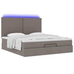 VidaXL Cadre de lit ottoman avec matelas taupe 180x200 cm tissu