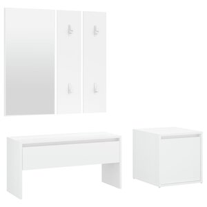 vidaXL Ensemble de meubles de couloir Blanc Bois d'ingénierie