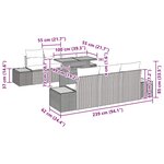 Ensemble de Canapés de Jardin 7 Pièces vidaXL avec Coussins Noir Rotin Synthétique