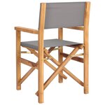vidaXL Chaise de directeur Marron et gris clair Bois de teck massif