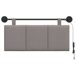 vidaXL Tête de lit suspendue Avec lumière LED Taupe Tissu