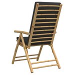 vidaXL Chaises de bistro pliantes lot de 4 coussins gris foncé bambou