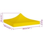 vidaXL Toit de tente de réception 2x2 m Jaune 270 g/m²