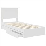 vidaXL Lit de Rangement Blanc 75 x 190 cm Bois d'ingénierie