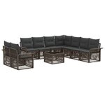 vidaXL Ensemble de canapé de jardin 10 Pièces Gris polyrotin