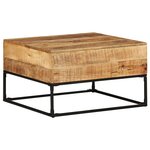 vidaXL Table basse 68x68x41 cm Bois de manguier brut