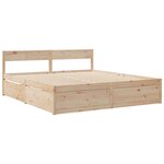 vidaXL Lit avec tiroirs et matelas 180x200 cm bois massif de pin