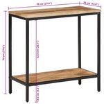 vidaXL Table console 70x35x70 cm bois de manguier massif brut
