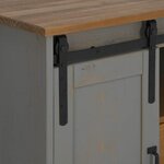 vidaXL Buffet HALDEN 2 portes coulissantes gris 112x40x80 cm