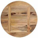 vidaXL Dessus de table Ø 60x3 8 cm rond bois massif de manguier brut