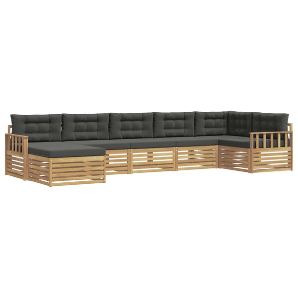 vidaXL Ensemble de canapés d'extérieur 7 pc Blanc et anthracite