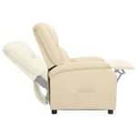 vidaXL Fauteuil inclinable électrique crème cuir véritable