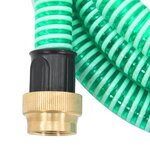 Vidaxl tuyau d'aspiration avec raccords en laiton vert 1 1" 3 m pvc