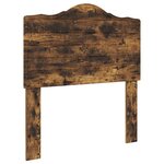 vidaXL Cadre de lit avec tête de lit Chêne fumé 90 x 190 cm Pin massif