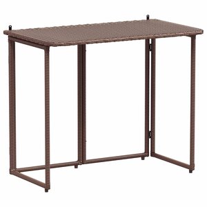 VidaXL Table de jardin pliante marron 90 x 51 x 75 cm polyrotin