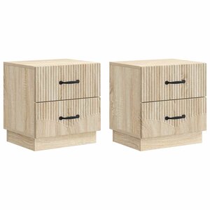 vidaXL Cabinet de chevet 2 Pièces Chêne Sonoma 43 x 34 5 x 44 5 cm
