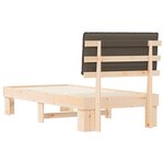 vidaXL Cadre de lit avec tête de lit rembourrée Taupe 90 x 200 cm