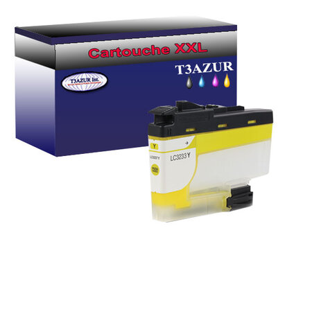 T3AZUR- Cartouche compatible avec Brother LC3233 XL Jaune pour Brother DCP-J1100DW  MFC-J1300DW