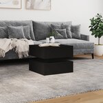 vidaXL Table basse avec lumières LED noir 50x50x40 cm