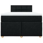 vidaXL Sommier à lattes de lit avec matelas noir 120x190 cm tissu