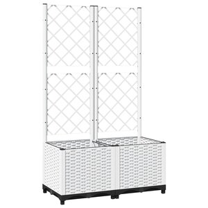vidaXL Jardinière avec treillis Blanc 80x40x136 cm PP