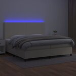 vidaXL Sommier à lattes de lit avec matelas et LED Crème 200x200 cm