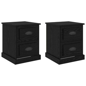 vidaXL Cabinet de chevet 2 Pièces Chêne noir 39 x 39 x 47.5 cm