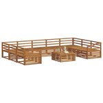 vidaXL Ensemble de canapés d'extérieur 10 Pièces Naturel