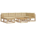 vidaXL Ensemble de canapés d'extérieur 7 Pièces Blanc et Beige