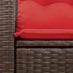 vidaXL Canapé de jardin avec coussins 2 places en résine tressée marron