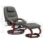 vidaXL Fauteuil de massage avec repose-pied gris similicuir