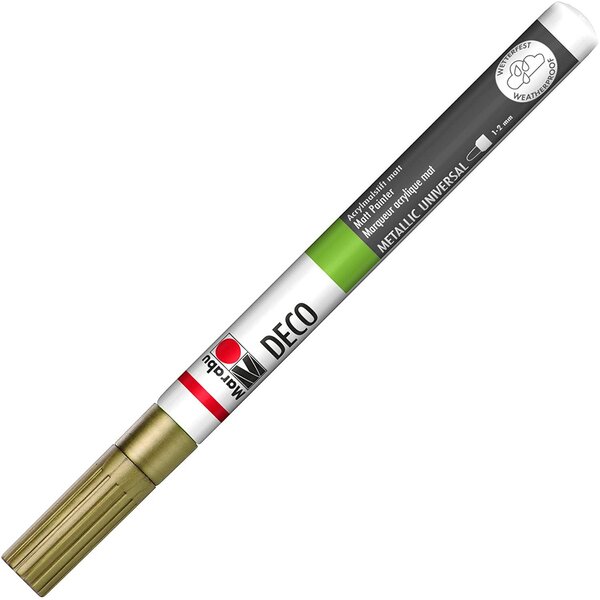 Marqueur acrylique 'Deco Painter matt' Pointe Ogive 1-2mm Or MARABU