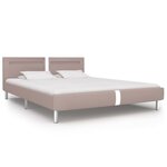 vidaXL Cadre de lit avec LED sans matelas cappuccino 160x200 cm