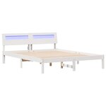 vidaXL Cadre de lit avec tête de lit Blanc 140 x 200 cm Pin massif