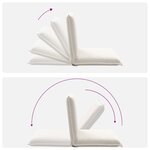 vidaXL Fauteuil de sol ajustable Crème Tissu en laine de mouton
