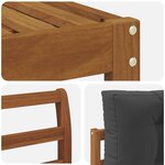 vidaXL Ensemble de canapés d'extérieur 5 Pièces Naturel et Anthracite